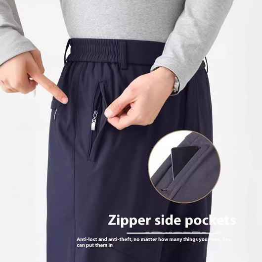 Pantalones Casuales para Hombres Maduros con Cintura Elástica - Image 3