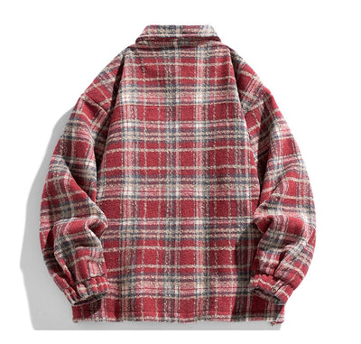 Camisa Casual a Cuadros Estilo Retro Americano para Hombre - Image 31