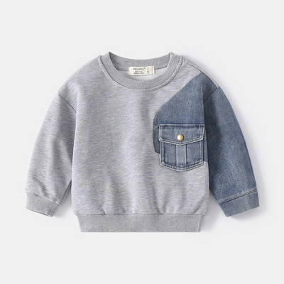 Suéter Holgado para Niños con Mangas de Punto Denim - Image 10