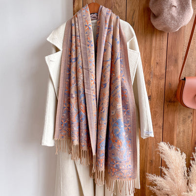 Pashmina Étnica Gruesa con Borlas - Bufanda Térmica Abrigadora - Image 3