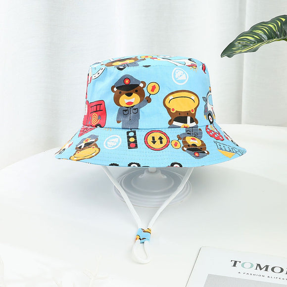 Gorro de Sol para Niño y Niña con Ala Ancha y Estampado de Dinosaurios