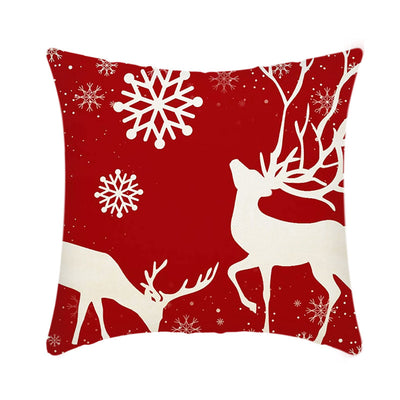 Funda de Cojín Navideño 45cm con Diseño de Reno y Papá Noel en Felpa Corta - Image 13