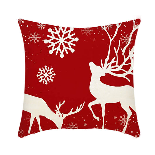 Funda de Cojín Navideño 45cm con Diseño de Reno y Papá Noel en Felpa Corta - Image 13