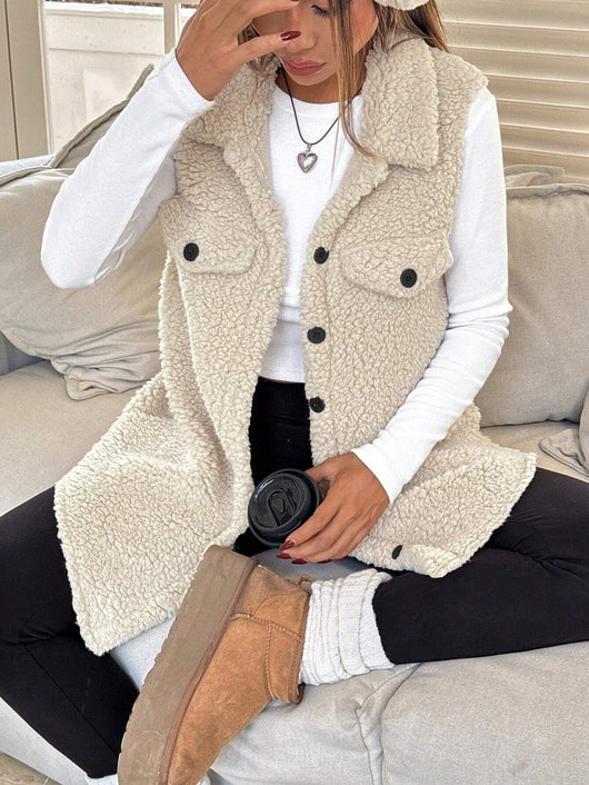 Chaleco Cardigan de Botones Abiertos en Felpa Premium - Image 22