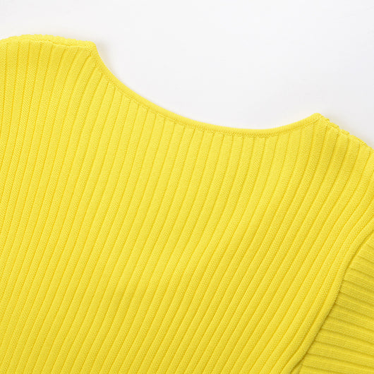 Blusa de Punto Escote en V con Mangas Abullonadas Holgadas - Image 14