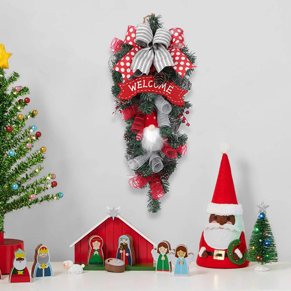 Guirnalda Navideña con Moño para Puerta y Pared