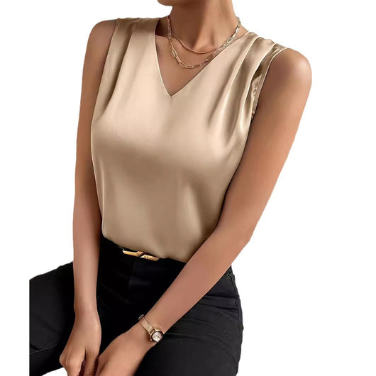 Chaleco de Satén Elegante para Mujer - Prenda Base Versátil - Image 5