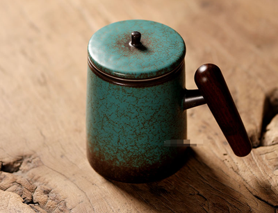 Taza Cerámica Japonesa con Tapa y Separador de Té - Image 8