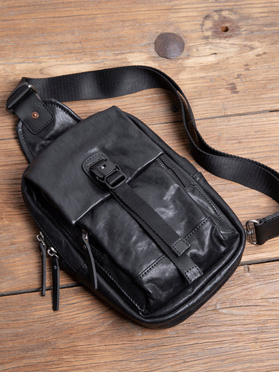 Bolso Pecho Cuero Genuino para Hombre - Diseño Moderno y Funcional - Image 8