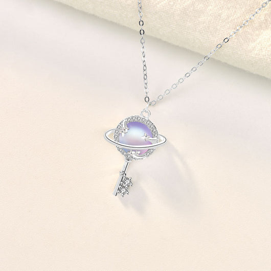 Collar Colgante Planeta Aurora en Plata Esterlina - Image 3