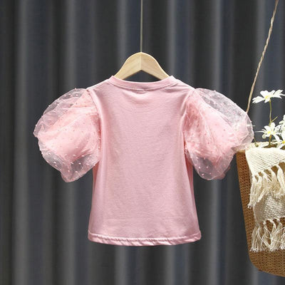 Blusa Infantil Coreana con Mangas Abullonadas - Estilo Verano - Image 5