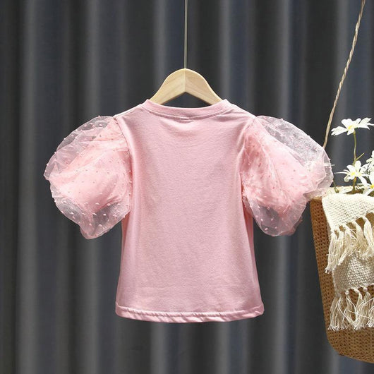 Blusa Infantil Coreana con Mangas Abullonadas - Estilo Verano - Image 5