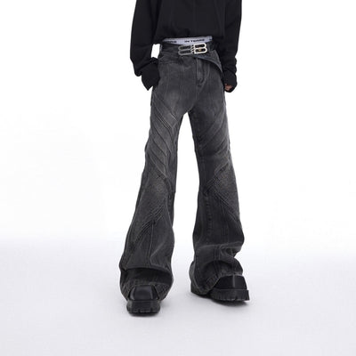 Jeans Skinny Plisados Deconstruidos de Corte Industrial
