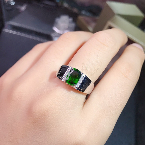 Anillo de Plata 925 con Diamante para Hombre
