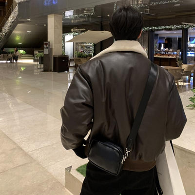 Chaqueta de Cuero con Lana Merino Gruesa - Estilo Edgy Moderno - Image 8