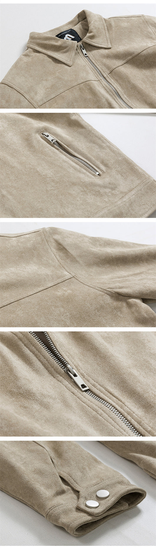 Chaqueta Cargo Suede Oversize con Solapa Corta - Estilo Casual Moderno - Image 11