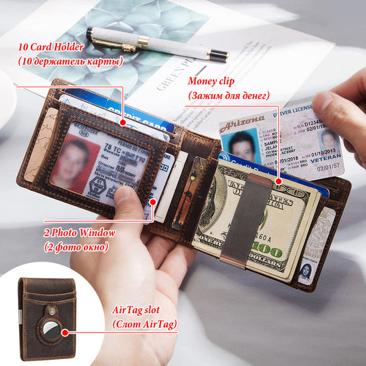 Billetera Minimalista de Cuero con Clip para Monedas y Protección RFID - Image 2