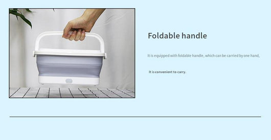 White and grey aromatherapy drying UV sterilization box, disassembled to show collapsible basin, vented lid, and drying rack. - Image 12