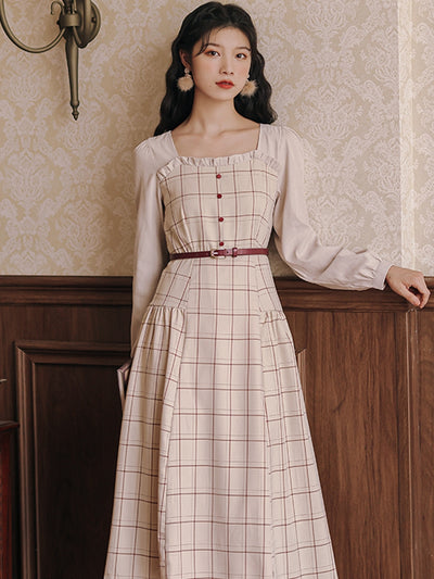 Vestido Retro a Cuadros para Otoño e Invierno - Image 8