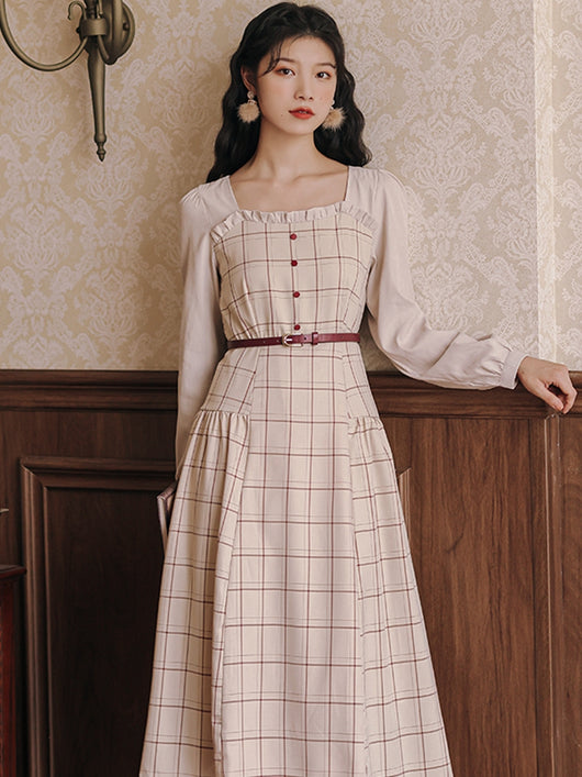 Vestido Retro a Cuadros para Otoño e Invierno - Image 8