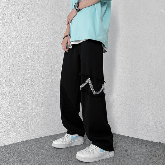 Pantalones Harajuku Sueltos de Pierna Ancha Estilo Calle Coreano - Image 9