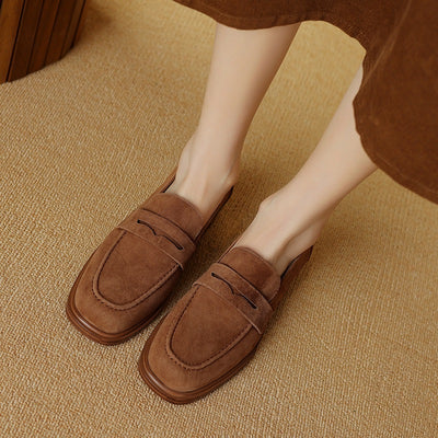 Zapatos de Tacón para Mujer en Piel de Oveja con Punta Cuadrada y Redonda Retro - Image 7