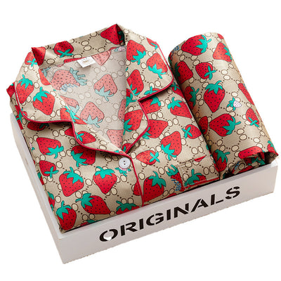 Pijama Dos Piezas de Seda Fría con Mangas Largas para Mujer - Image 6