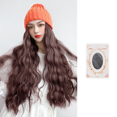 Gorro Tejido Integrado con Peluca de Cabello Rizado Efecto Agua - Image 4