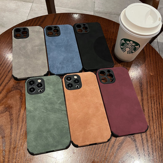 Funda de Teléfono de Pelaje Suave en Colores Lisos - Image 10