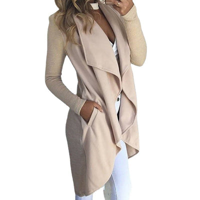 Abrigo Trench Largo Entallado Talla Grande con Cuello Polo - Image 5
