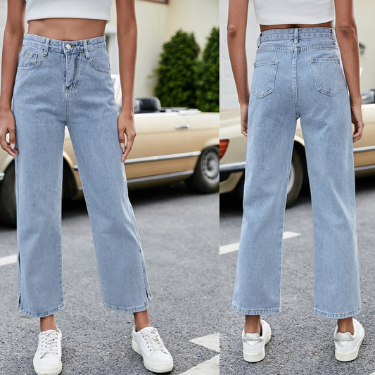 Jeans Casuales con Abertura Lateral - Versátiles y Cómodos - Image 2