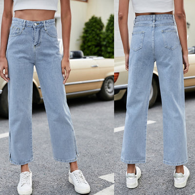 Jeans Casuales con Abertura Lateral - Versátiles y Cómodos - Image 2