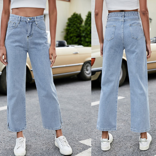 Jeans Casuales con Abertura Lateral - Versátiles y Cómodos - Image 2