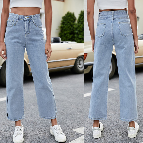 Jeans Casuales con Abertura Lateral - Versátiles y Cómodos