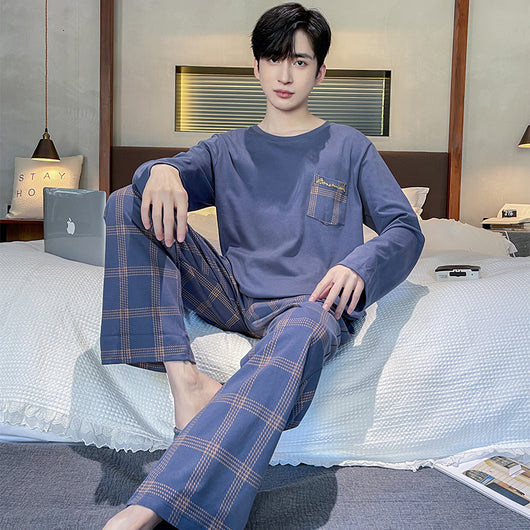 Pijama Largo de Algodón para Hombre Talla Grande Cómodo y Relajado - Image 17