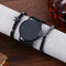 Large Dial Men's Casual Simple Scale Frosted Belt Quartz Watch Crown Bracelet Negro With Negro Beads