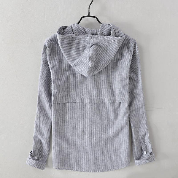 Sudadera Holgada con Rayas y Capucha para Hombre