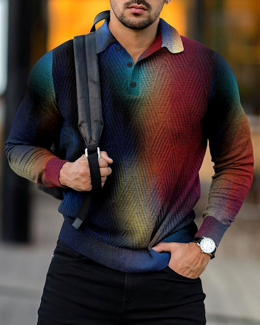 Camisa Casual con Estampado Digital y Cuello Solapa para Hombre - Image 13