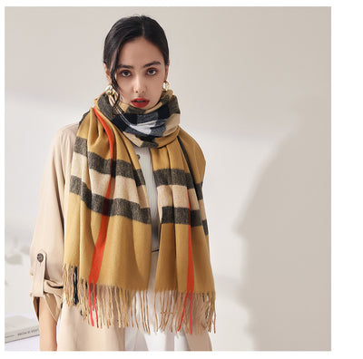 Bufanda de Imitación Cashmere con Rayas Suave - Abrigo Cálido y Elegante - Image 23