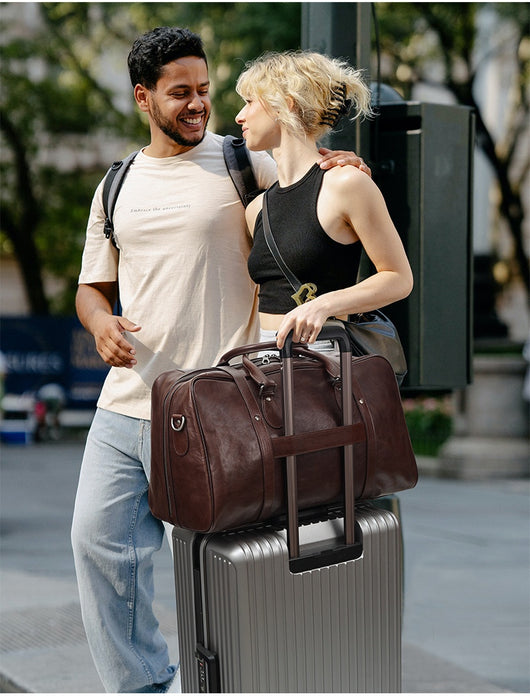 Bolsa de Viaje Ejecutiva de Cuero Estilo Retro - Gran Capacidad - Image 19