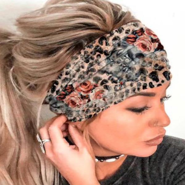 Accesorio para Cabello con Estampado Leopardo Lavado - Ala Ancha Tendencia Internacional