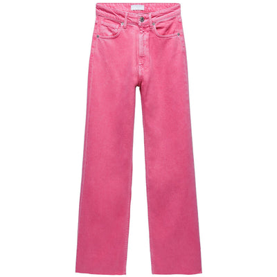 Jeans Rectos Cintura Alta Versátiles Efecto Mopping - Image 6