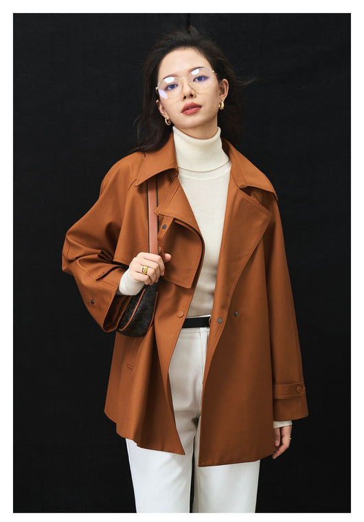 Abrigo Gabardina Asimétrica Suelta Casual Midi para Mujer - Image 15