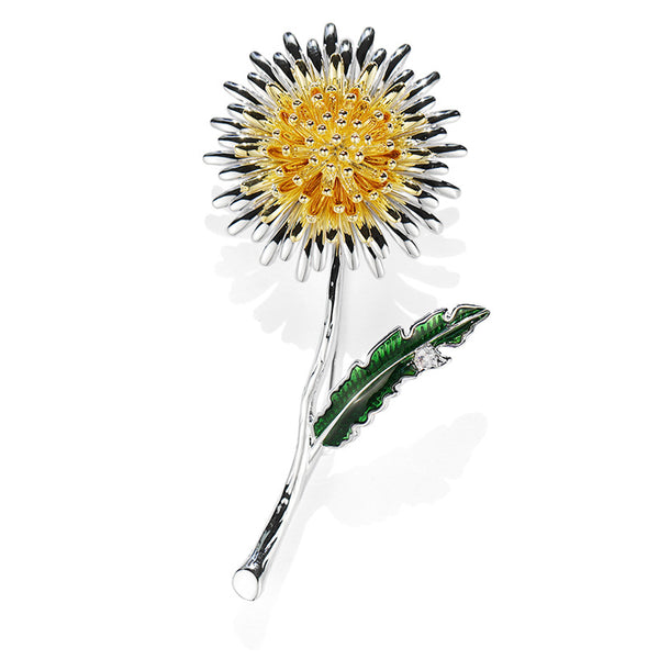 Broche Flor de Diente de León en Cobre y Circón - Image 5
