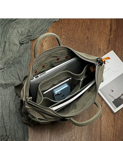 Mochila Estilo Retro Americana de Lona Desgastada para Hombre - Ideal para Aventuras al Aire Libre - Image 10