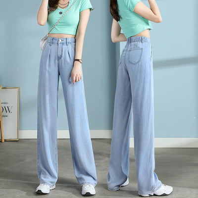Jeans Rectos Cintura Alta Tencel Pierna Ancha - Image 9