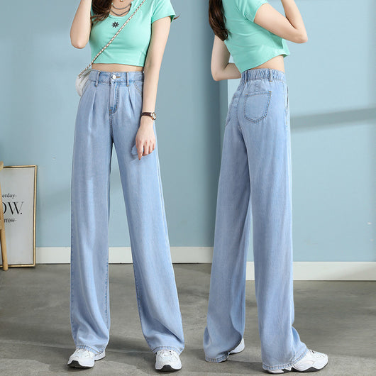 Jeans Rectos Cintura Alta Tencel Pierna Ancha - Image 9