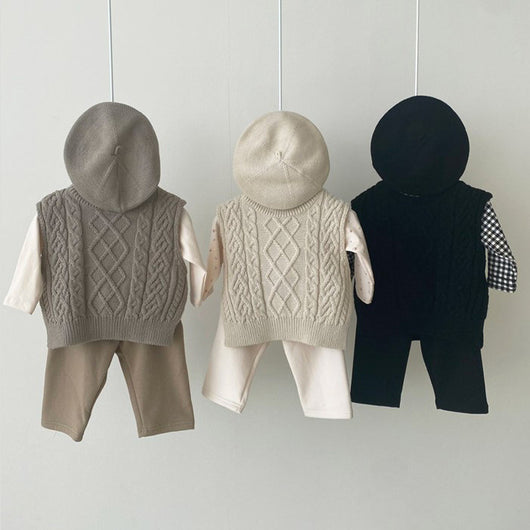 Chaleco Tejido Oversized con Patrón de Lino - Diseño Holgado y Versátil - Image 3