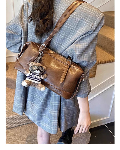 Bolso de Cuero Retro Marrón Weilan para Mujer - Bolsa Portátil de Cuero Encerado - Image 13