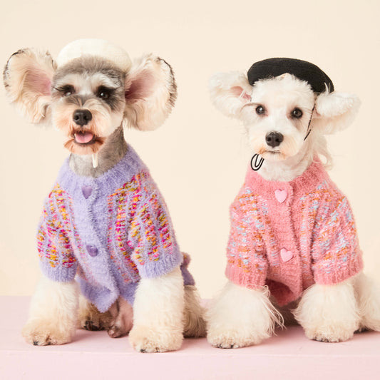 Cardigan Tejido para Perras Otoño e Invierno - Suéter Colorido